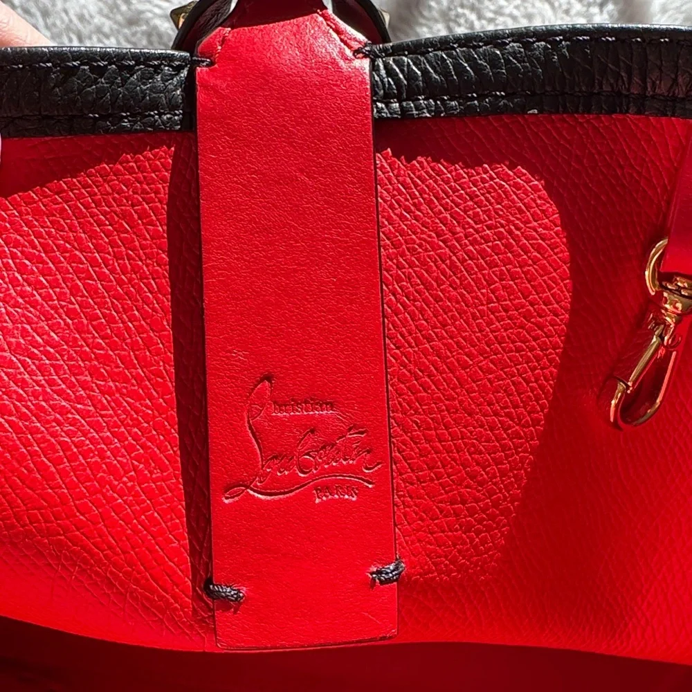 CHRISTIAN LOUBOUTIN Cabata Small Love Calf Paris Tote Bag studded stud sparkly - Picture 6 of 16